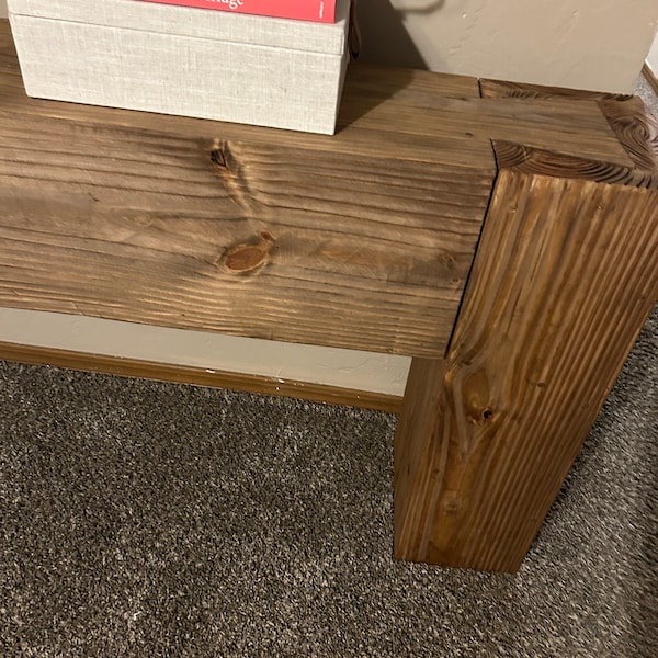 Console Table Metal Frame Rustic Brown
