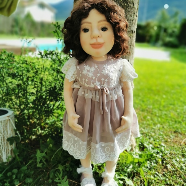 30% PROMO - PERRUQUE POUR POUPEE T0 (17.5cm) 100% cheveux naturels - G. BRAVOT e