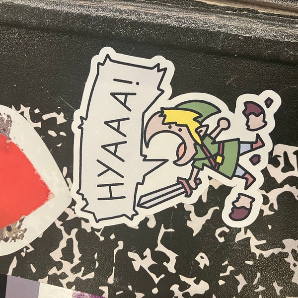 HYAAA Link Zelda Vinyl Sticker - Waterproof AI FREE Human Made - Etsy