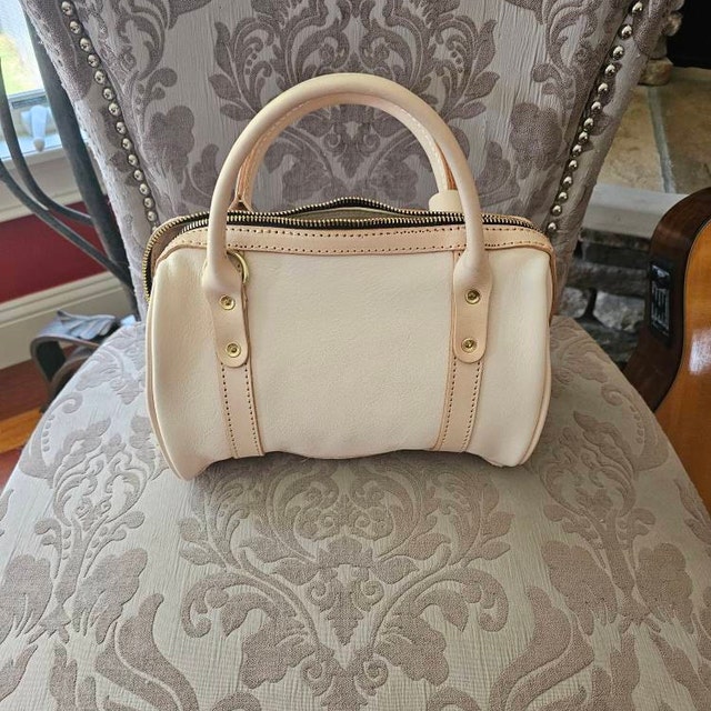 Mini Boston Bag- Women's Soft Leather Barrel Bag Handmade Mini Boston Bag- Women's Soft Leather Barrel Bag Handmade