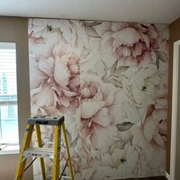 Pastel Peony Wallpaper Peel and Stick | Watercolor Soft Floral Wall ...