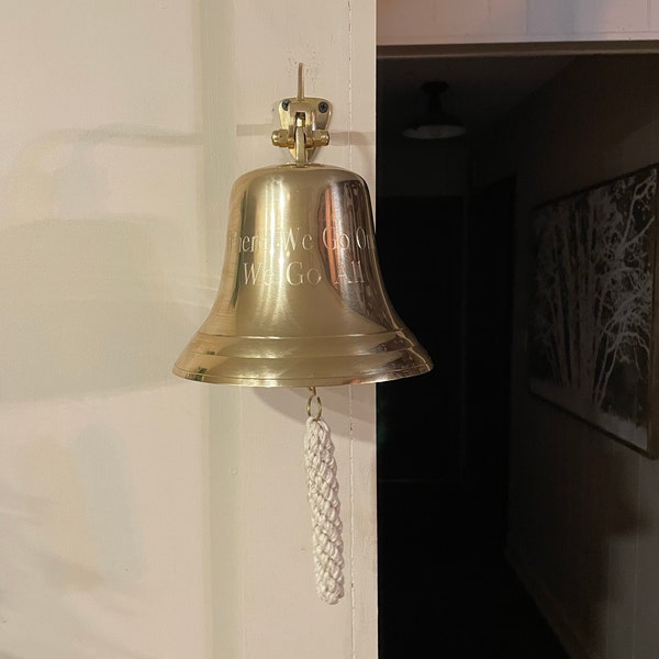 Personalised Brass/chrome Bell - With Fittings. Engraved With Your ...