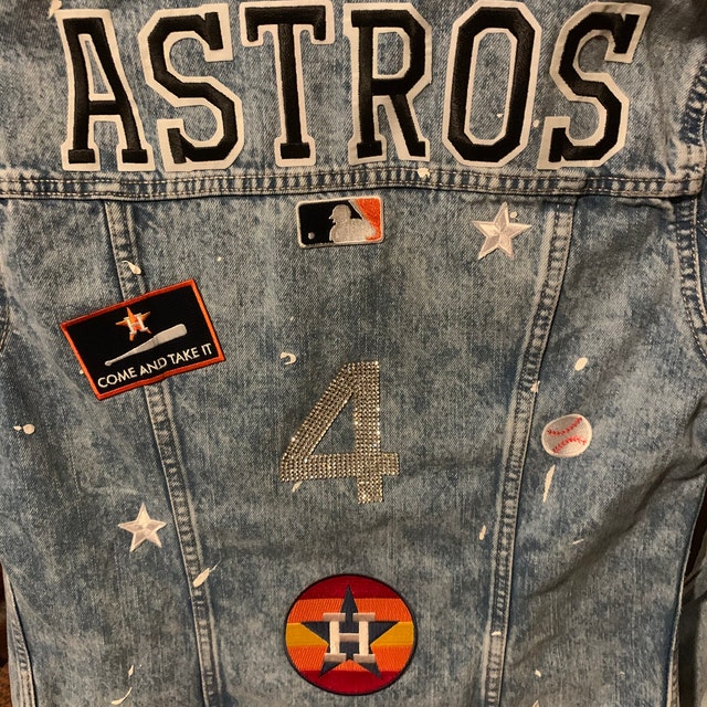 Custom Jean Jacket Custom Denim Jacket Houston Astros 
