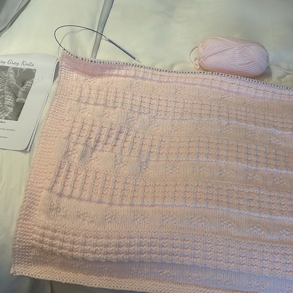 Knitting Pattern ~ Rosabel Baby Blanket in DK ~ ENGLISH ~ PDF Download ...