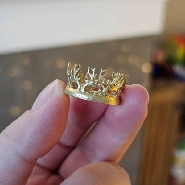 Miniature Crown for Doll, Fashion Royalty Gold Crown, 3d Printed Crown ...