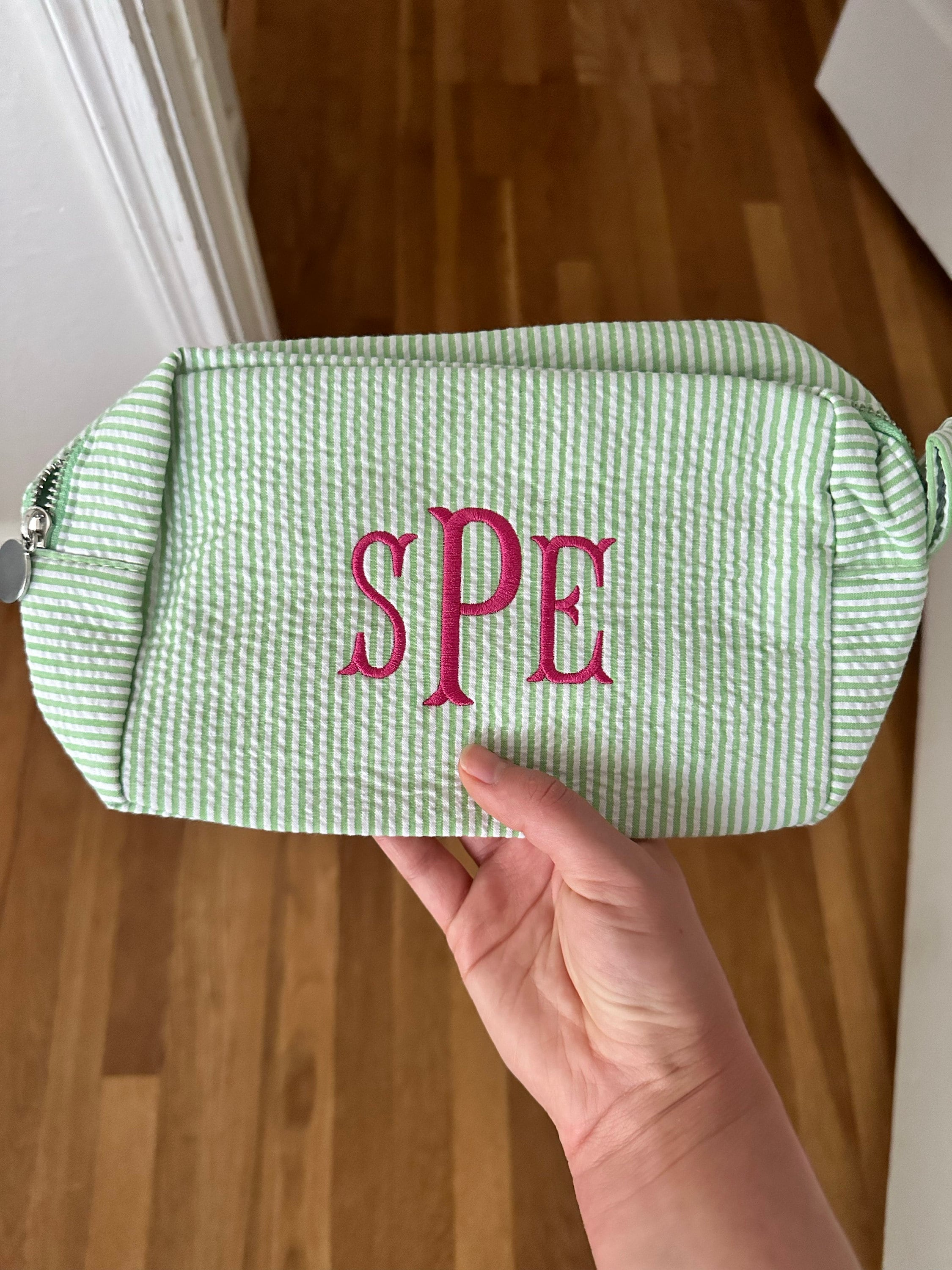 Personalized Monogrammed monogram colorful Makeup Bag, Bridesmaids Gifts, Sorority, Wedding Gifts, Christmas Gift for her, Free Shipping