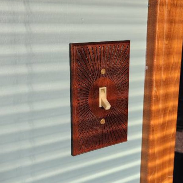 Customizable Walnut Light Switch Plate Cover for Wall Art Natural Wood ...