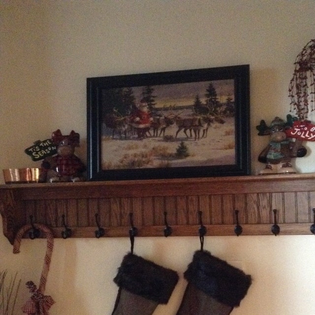 Wood Coat Rack Country Primitive Wall Shelf Distressed Country Etsy