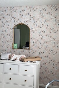 Neutral Floral Outline Wallpaper | Girls Nursery Wallpaper | Kids Wallpaper | Childrens Wallpaper | Peel Stick Removable Wallpaper | 162