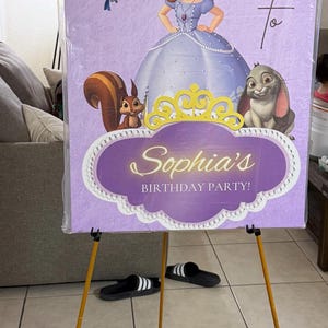 Sofia the First Welcome Sign: Princess Birthday Decor (canva