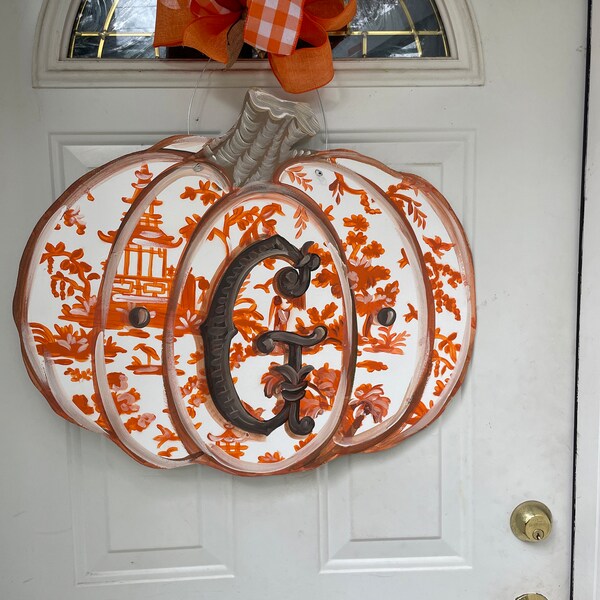 Chinoiserie Pumpkin Door Hanger main image 0
