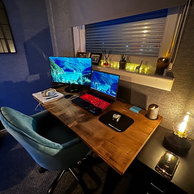 The GG Gaming Desk Rustic Meets Industrial, Solid Wood, Heavy Duty Gaming  Desk -  Ireland