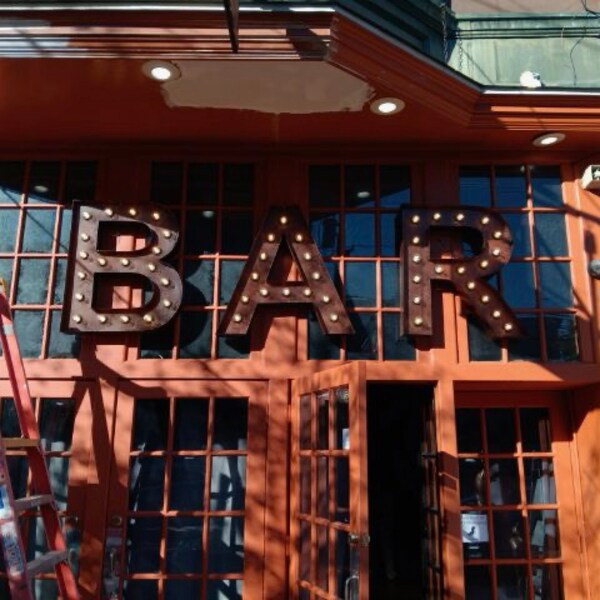 Large Gold Metal Letters Light up - Led Lights for Bar or Restaurant ...