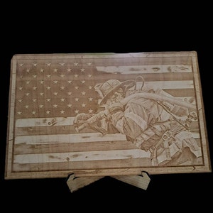 Glowforge Digital Laser Ready Design File - Fireman American Flag ...