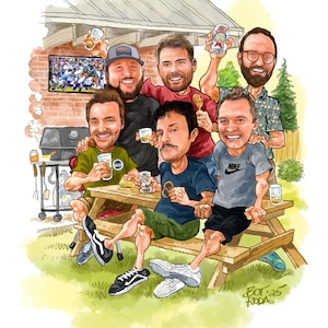 DIGITAL, Custom, Unique, and Dynamic Hand Drawn Caricature - The Perfect Personalized Gift! (11x14)