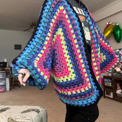 Handmade Crochet Oversized Hexagon Cardigan, Sweater, Jacket - Etsy