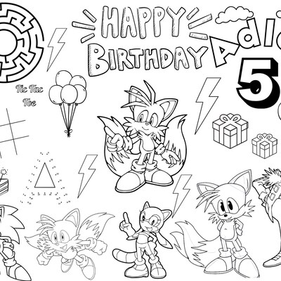 Super Mario Birthday Coloring Page Personalized Gift Party Favors With