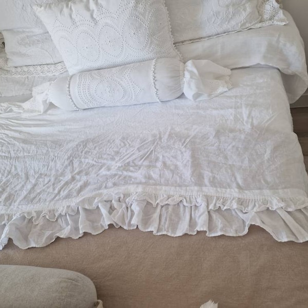 Ruffled Linen Top Sheet main image 1