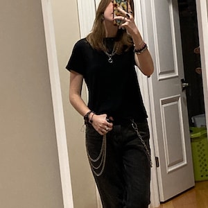 Layered O Ring Wallet Belt Pants Chain, Punk Goth Grunge 90s Alternative Aesthetic