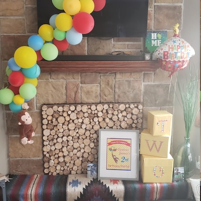 Curious George Birthday Welcome Sign DIY Personalized - Etsy