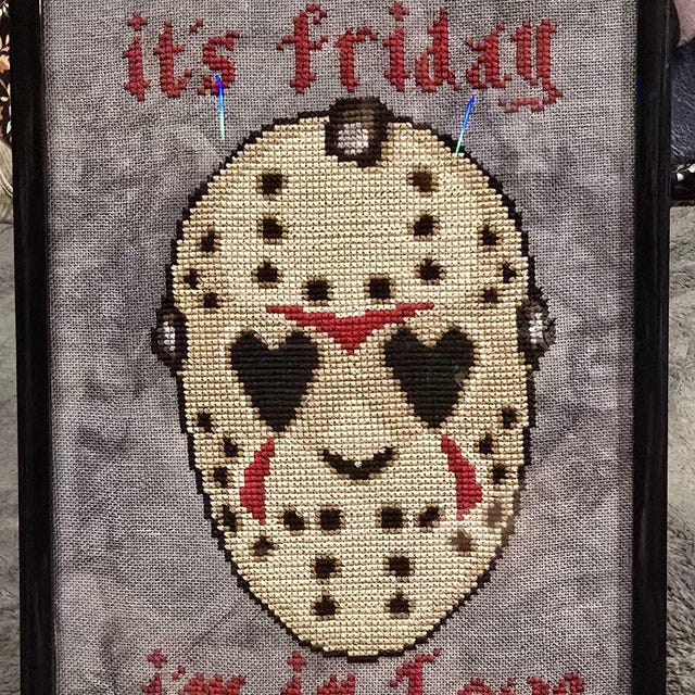 Friday I'm in Love, Jason Mask, Cross Stitch Pattern, PDF Pattern
