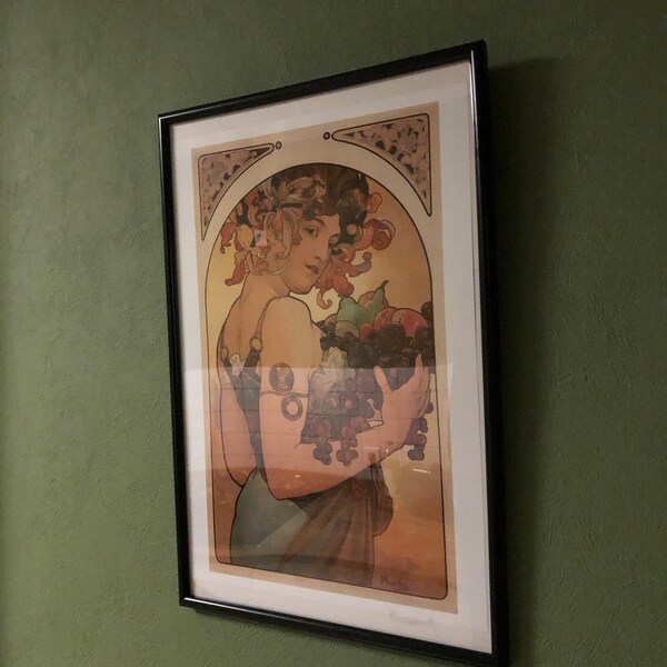 Our final image from Mucha's Times of the Day series is 'Nights Rest' (1899). The night is symbolised as winter in the foliage and natural background in Mucha's 'Nights Rest' (1899