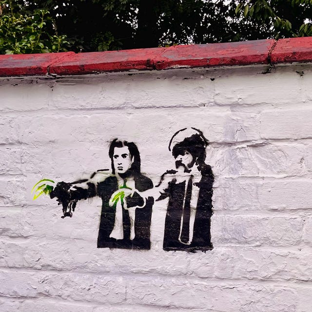 Banksy Pulp Fiction Stencil: Reusable Mylar Plastic, Art & Craft