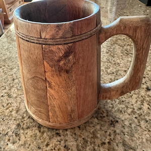 Wooden-Bael Bee Mug650 Ml Stainless Steel CupBucket Shaped Drinkware With Handlewood Carving Beer Mugfor Bar Restauranthome%2f
