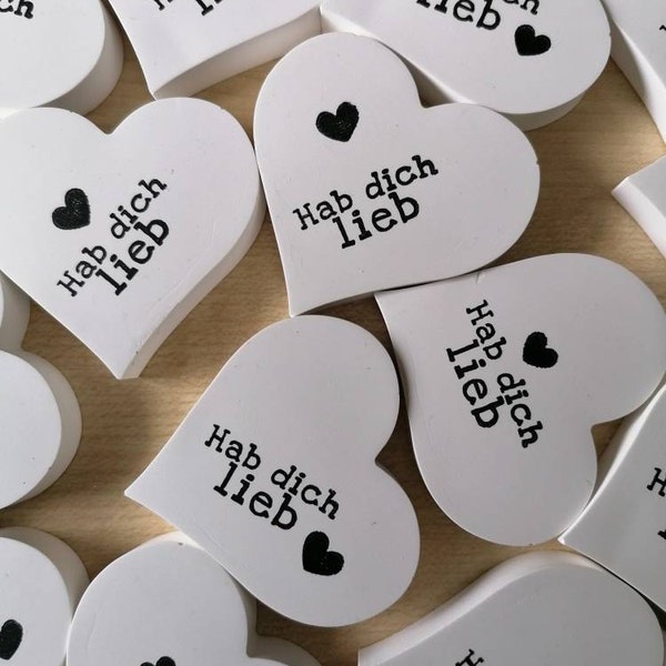 PACK' AUS ! mit dem herz am richtigen fleck... holzstempel für deine