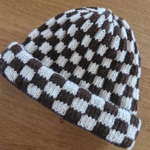 CHEEKY CHECKY BEANIE Knitting Pdf Checkered Beanie Knit Hat - Etsy