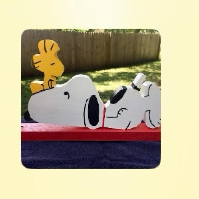 Snoopy Woodstock Mailbox Fence Line Topper Top Large Outdoor