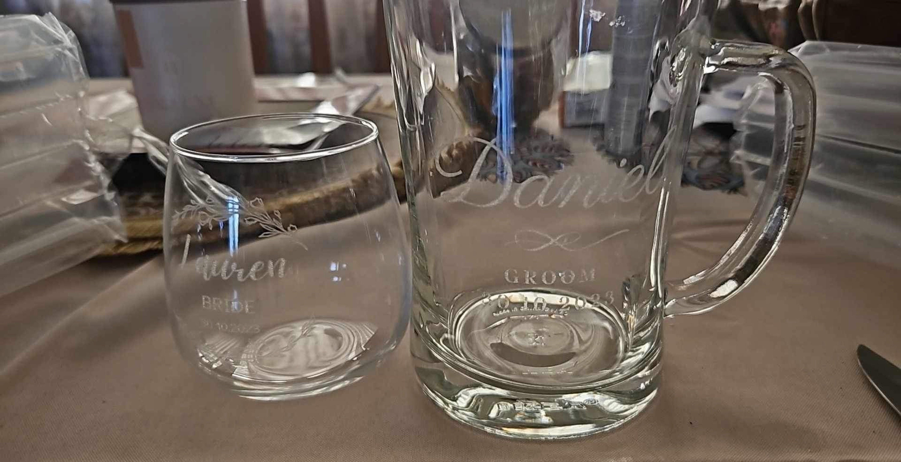 Personalised 360ml Glass, Laser Engraved Cocktail Soft Drink/ Wine Whiskey Glasses, Corporate Housewarming Wedding Bridesmaid Groomsmen Gift