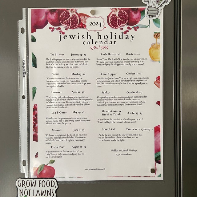 2024 NEW Jewish Holiday Calendar Hebrew Calendar 5784 and 5785 Rosh  Hashanah hanukkah Chanukah Gift - Etsy