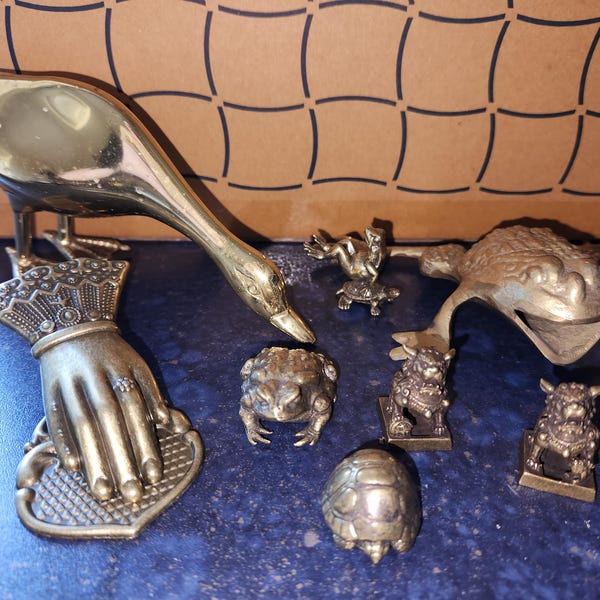 Brass Grumpy Lucky Toad - Etsy