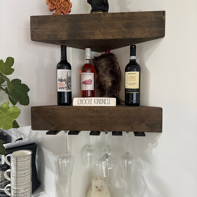  XinKEGF - Botellero de pared de madera para botellas de vino,  diseño retro, para el hogar, salón, restaurante, bar, decoración (marrón,  80 13,5 13.8 in) : Hogar y Cocina