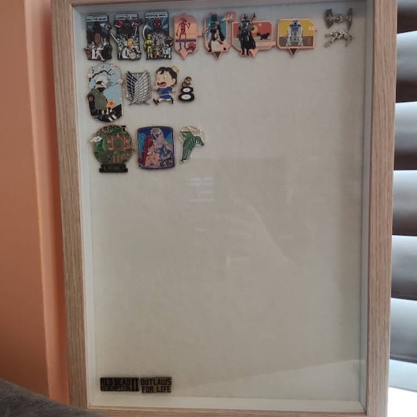 Large Acrylic Enamel Pin Display Frame – Dustproof Wall Case for Pin ...