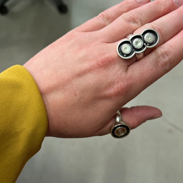 Fun Handmade Ring / Sterling Silver Kinetic Ring / Handmade Sterling ...