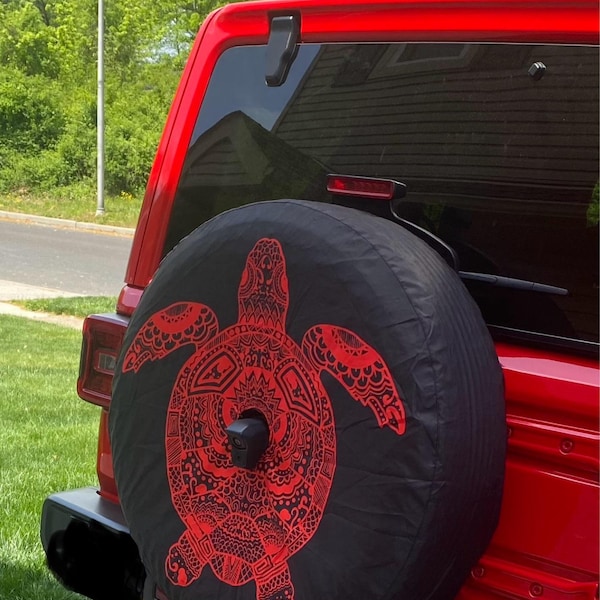 Spare Tire Cover With Sea Turtle, Backup Camera Tire Cover, Mandala ...