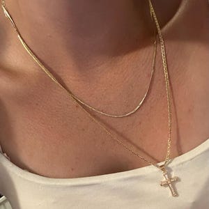 Incredibile collana con croce di grazia placcato oro 18 carati religioso fede cristiana gioielli, Acciaio inossidabile, non so