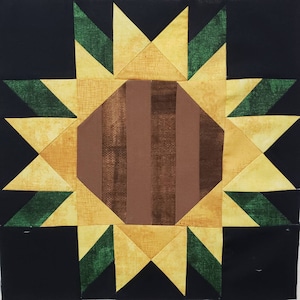 sunflower quilt pattern instant pdf download pieced quilt etsy