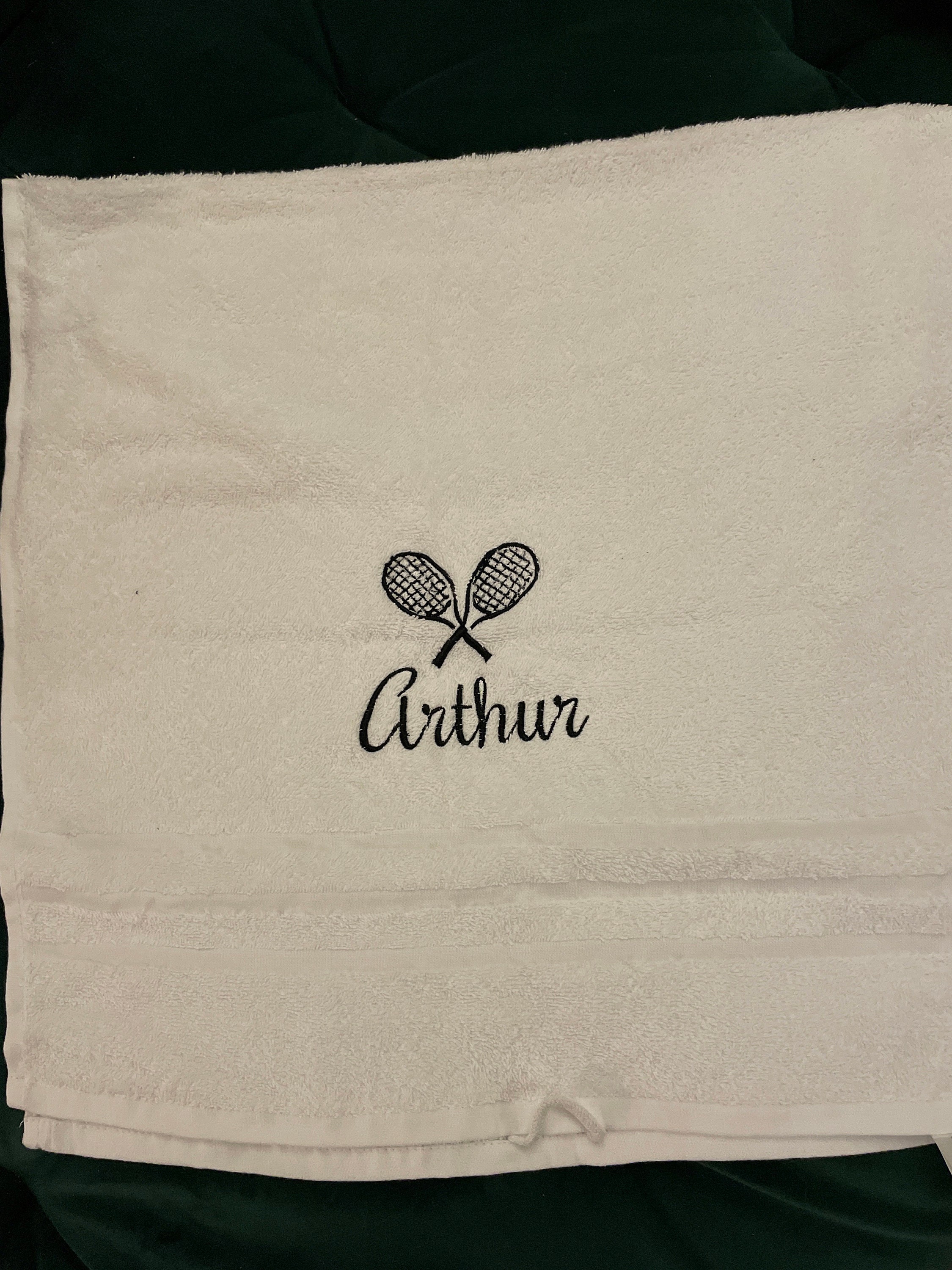 Personalised Tennis Towel, Embroidered Towels with Name, Custom Towels, Gift for Her, Towel Christmas Gift for Athlete, Sport Towel