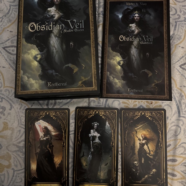 Obsidian Veil Oracle Card Deck: Antique Shadow Work, Feminine Deities ...