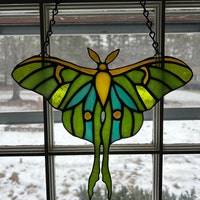 Luna Moth Stained Glass Pattern PDF, PNG Digital File - Etsy Canada