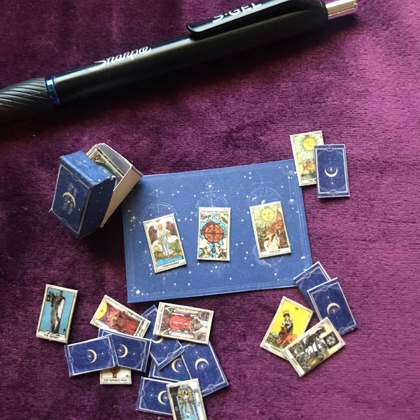 Printable Miniature Tarot Cards Deck | Dollhouse Tarot Cards | Witch ...