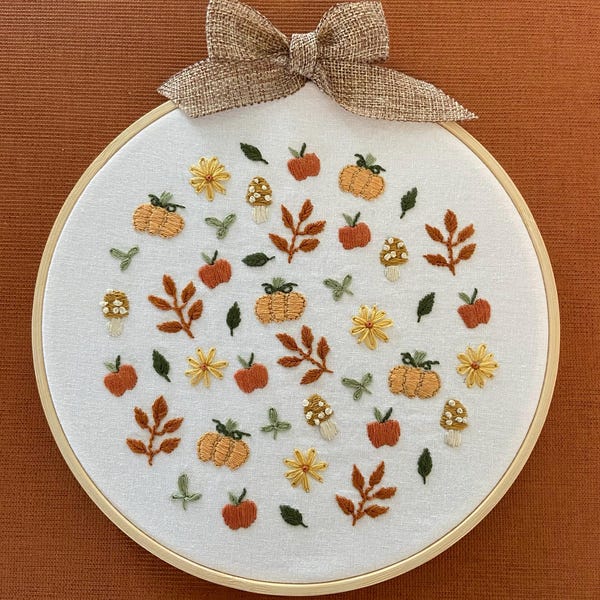 Fall Embroidery Pattern Step by Step Beginner Embroidery Pattern PDF ...