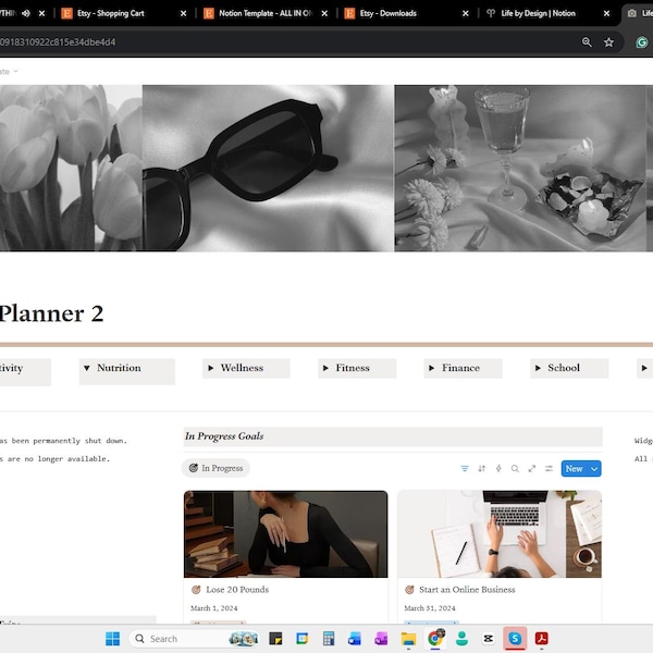 Notion Template - ALL IN ONE | Life Notion Planner Dashboard | Dark ...