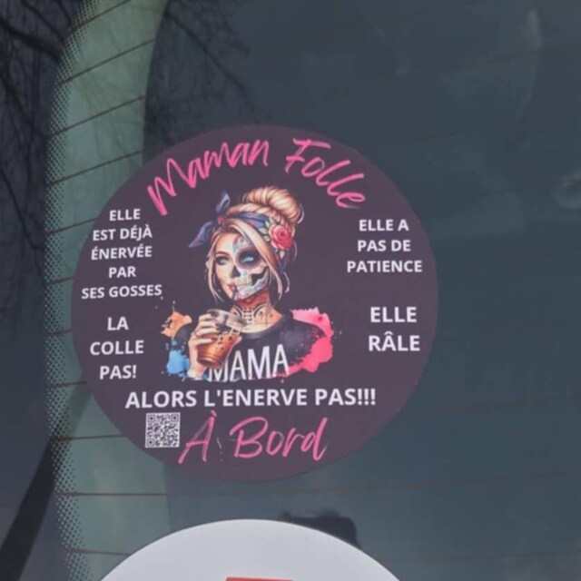 Autocollant Voiture 'Connasse à Bord' - Sticker Drôle Humoristique, Vinyle Résistant, Création Française