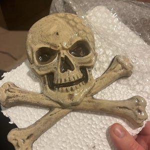 Skull and Crossbones Wall Plaque Set Gothic Home Decor Pirate