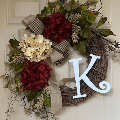 Year Round Wreath for Front Door Personalized Gift for Couple Spring ...
