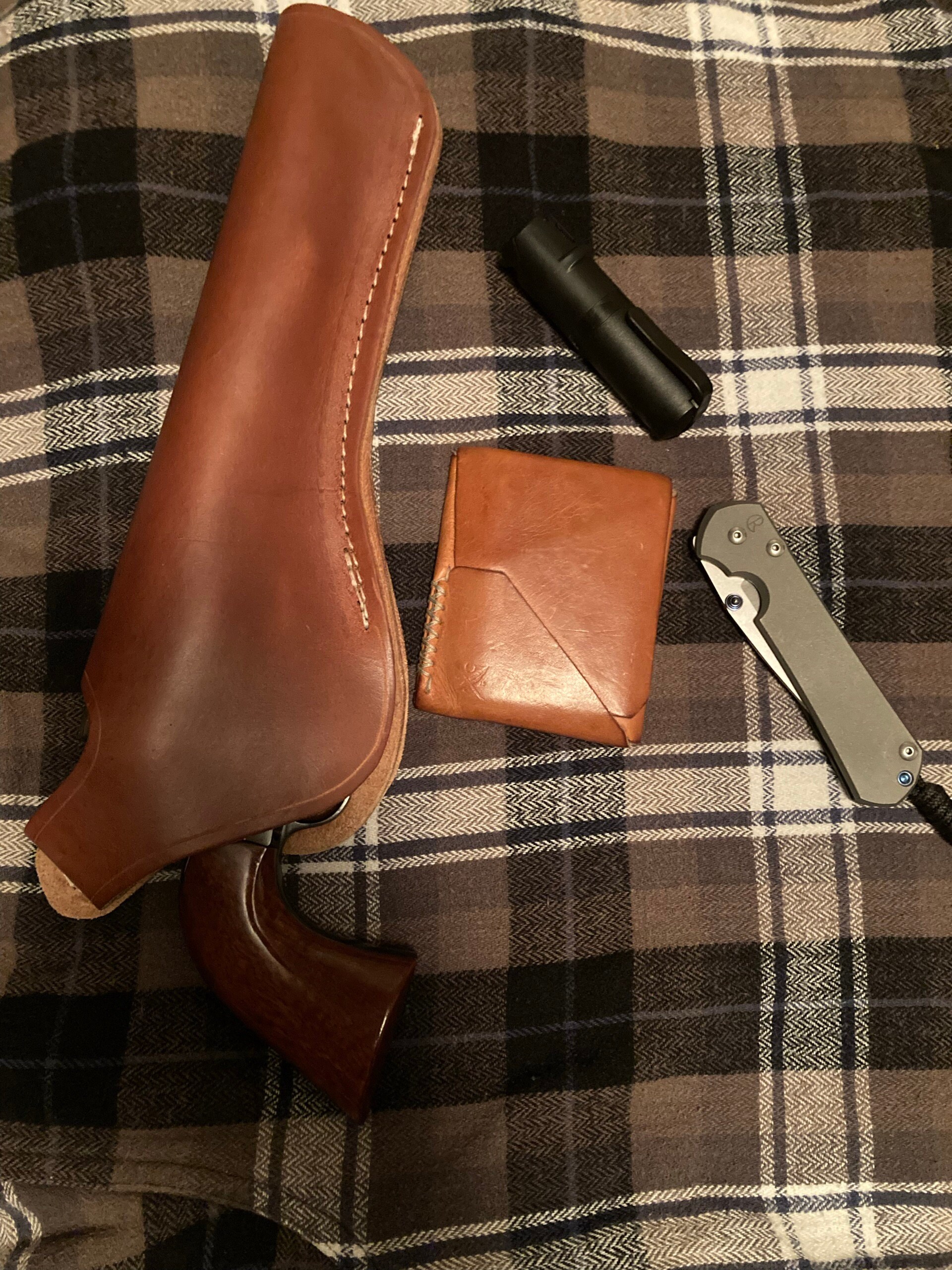 Two Position Leather Holster Cross & Strong Side Draw Fits Ruger Blackhawk / Super / Old Army up to a 7.5&quot;